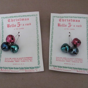 Vintage Christmas Bells, 1950's Christmas Bells, Jingle Bells, NOS Christmas, Package Decoration, 1950's Christmas Decor, Decoration
