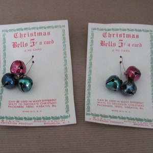 Vintage Christmas Bells, 1950&#39;s Christmas Bells, Jingle Bells, NOS Christmas, Package Decoration, 1950&#39;s Christmas Decor, Decoration