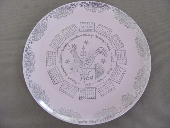 Vintage Calendar Plate, 1964 Pebbleford Pink Calendar Plate, Decorative  Year 1964 Plate, 1964 Birth Year, 1960's, Mid Century Advertising - Etsy  Israel