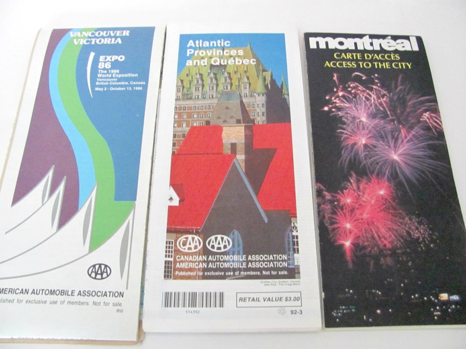 Vintage Canada Map Lot Vancouver Montreal Quebec Folding | Etsy