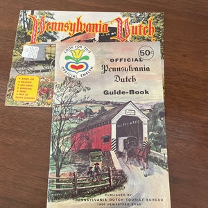 Vintage Pennsylvania Dutch Travel Booklets, 1970&#39;s Amish Guide Books, Souvenir Booklets, Travel Brochure, Mid Century