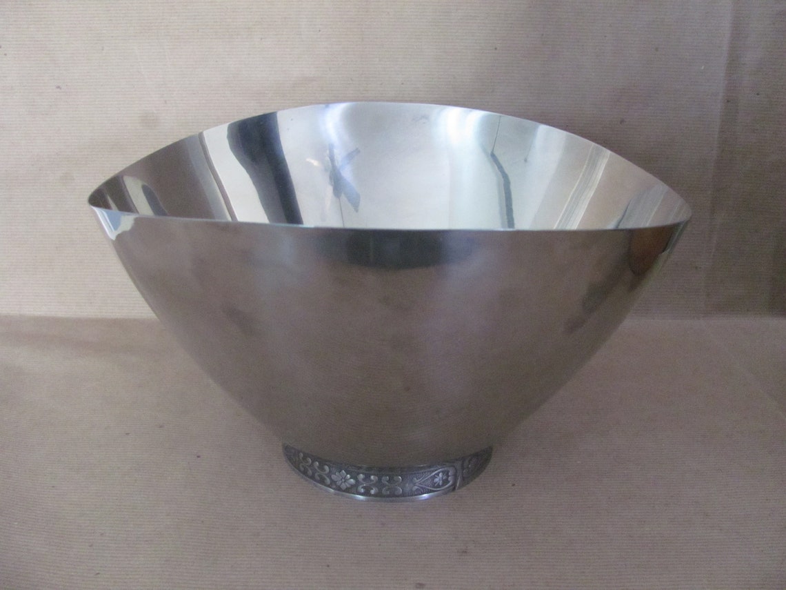 Vintage Salad Serving Bowl 1960's Cordova Stainless Etsy
