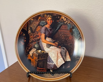 Vintage Norman Rockwell Collectible Plate, 1980's Knowles Dreaming In The Attic, Decorative Collectible Plate, 1980's Collector Plate