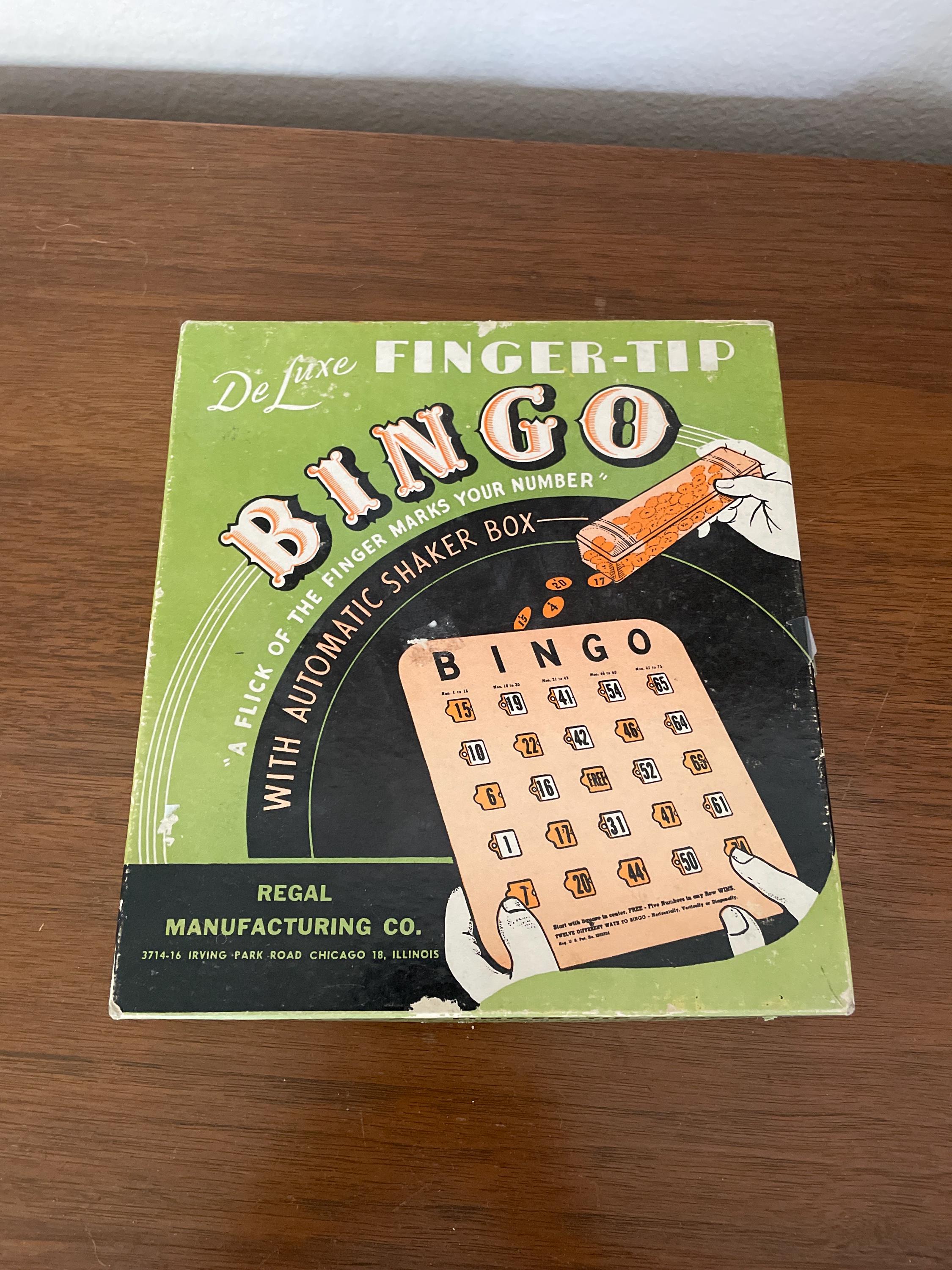 アンティークアメリカンビンゴゲーム Vintage Bingo Game, 1960's Deluxe Fingertip Bingo Game, Sliding