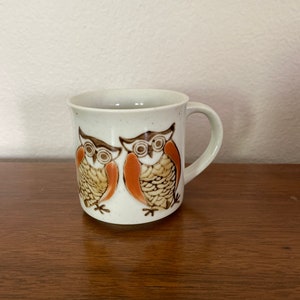 Vintage Owl Mug, 1970&#39;s Owl Cup, Ceramic Owl Mug, Stoneware Owl, Woodland Owl, Mid Century, 1970&#39;s Decor