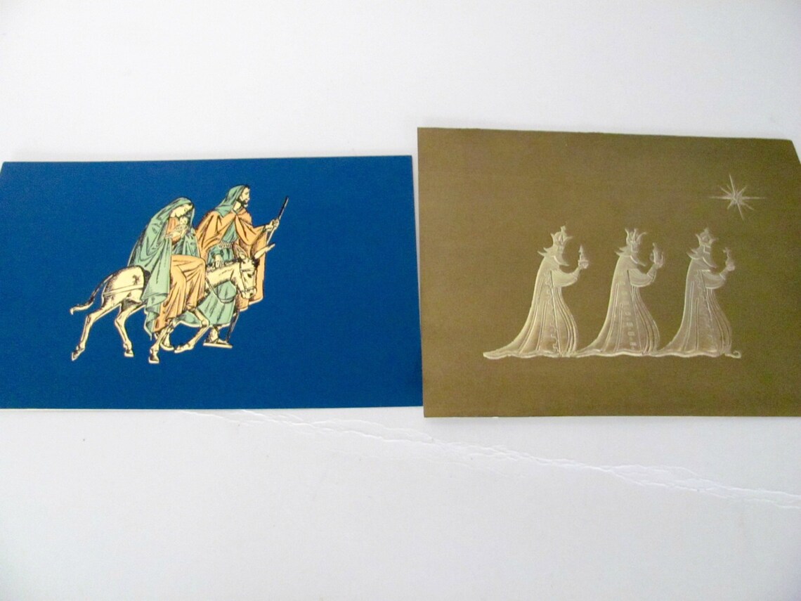 Vintage Christmas Card Lot 1960's Religious Nativity | Etsy