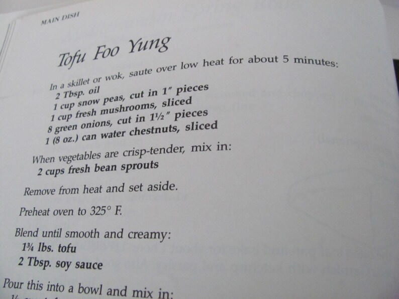 Vintage Tofu Cookbook 1990's Tofu Cookery Tofu Recipes Etsy