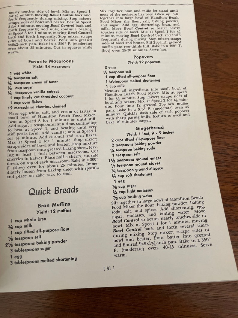 Vintage Kitchen Mixer Recipe Booklet 1950's Hamilton Etsy