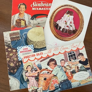 Vintage Dessert Recipe Booklets, 1950&#39;s Ice Cream, Cake, Mixmaster Recipes, Dessert Recipes, 1950&#39;s Recipes