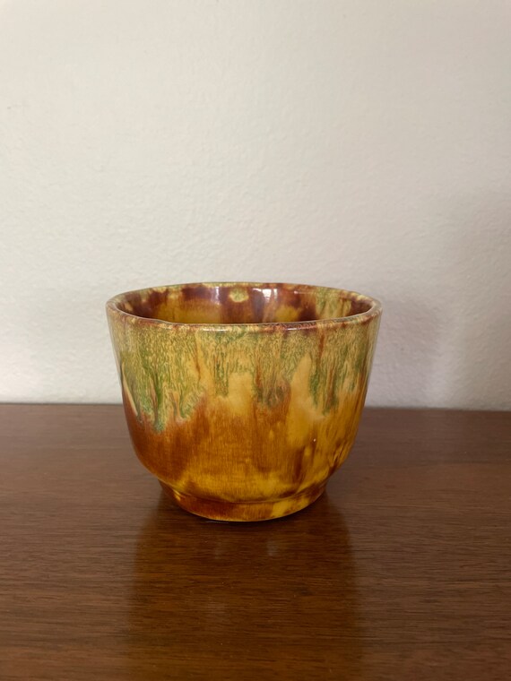Vintage NOS Gold Pottery Planter 1960's California Etsy