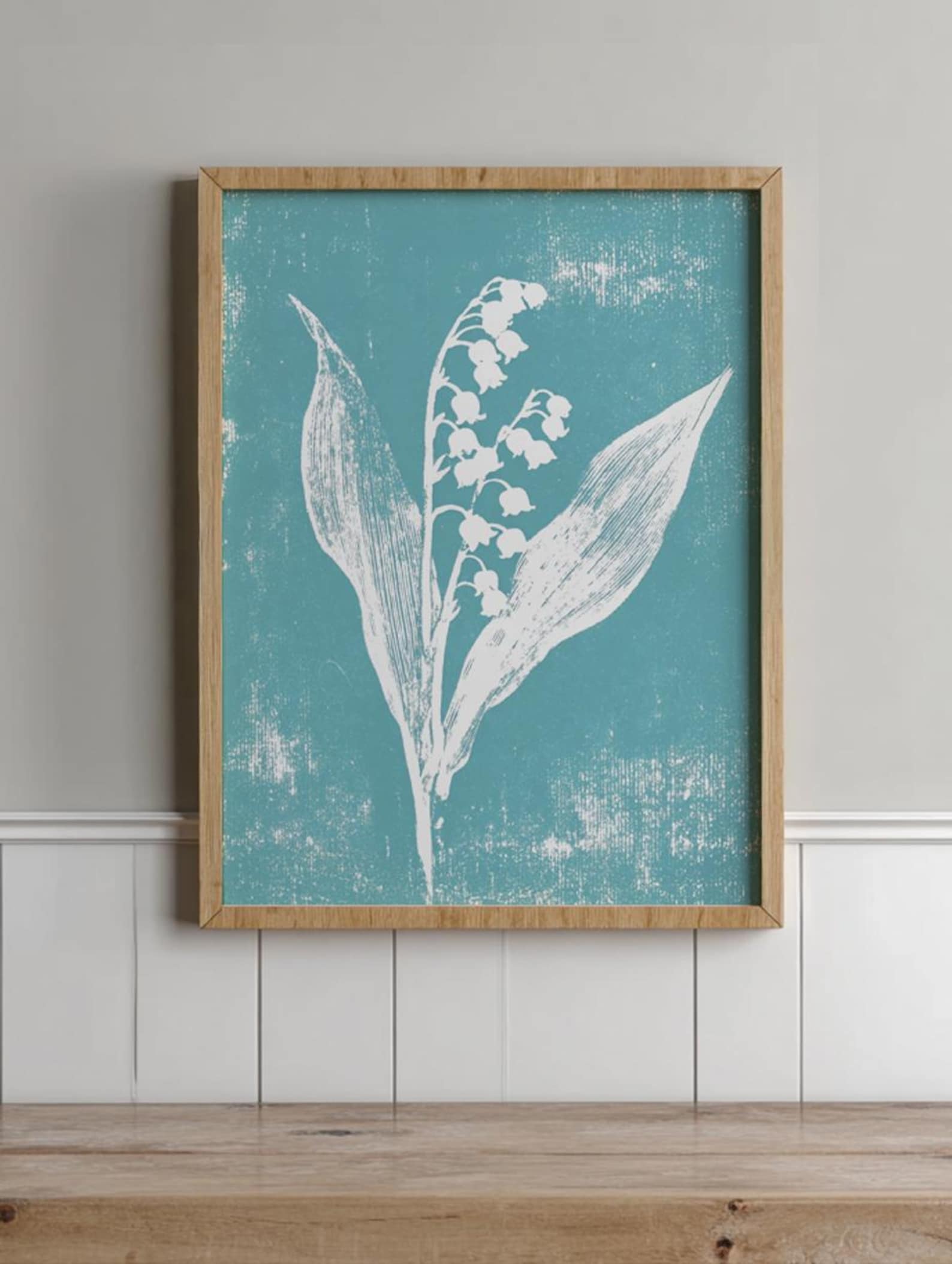 Lily of the Valley Cyanotype Art Print: May Birth Flower Print, Pastel ...
