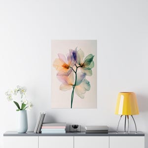 Watercolor Floral Wall Art – Gradient Flower Print, Colourful Wildflower Giclée Poster (Museum-Grade Matte Paper) image 16