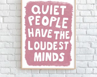 Introvert Quote Print, Dusty Pink Wall Art for Highly Sensitive Person, Inspirational Saying Gift Idea (Digital Download)