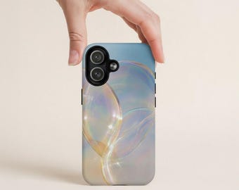 Holographic Phone Case Tough Magnetic, Abstract Iridescent Durable Phone Cover for iPhone 17, Pastel Gradient MagSafe Protective Shell