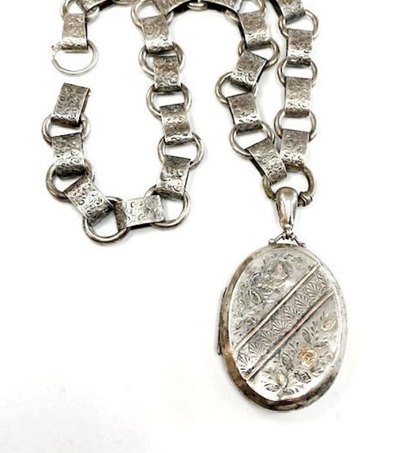Antique Victorian 1900s Book Chain and Locket / St