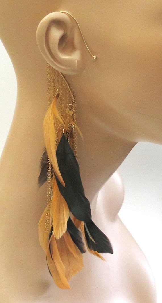 Single Dangling Feather Ear Wrap - image 3
