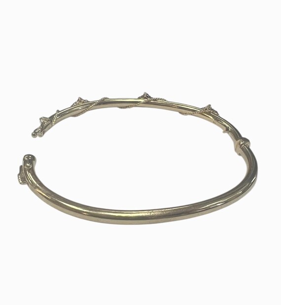 Vintage Ruby Cluster Bangle in 14 karat yellow go… - image 5