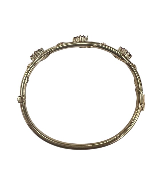 Vintage Ruby Cluster Bangle in 14 karat yellow go… - image 2