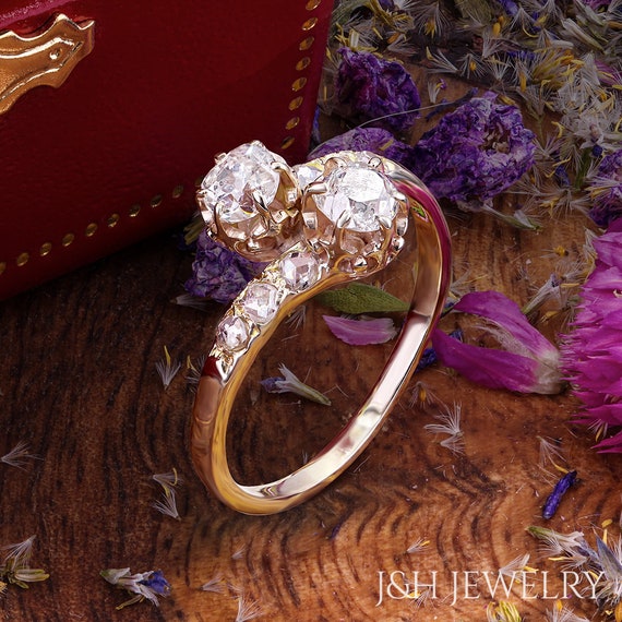 10s Antique Victorian Toi Et Moi Old Mine Cut Diamond Etsy