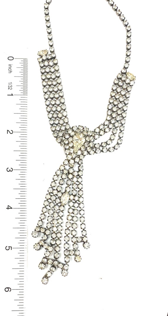 1950s Vintage Rhinestone Necklace - adjustable - image 7