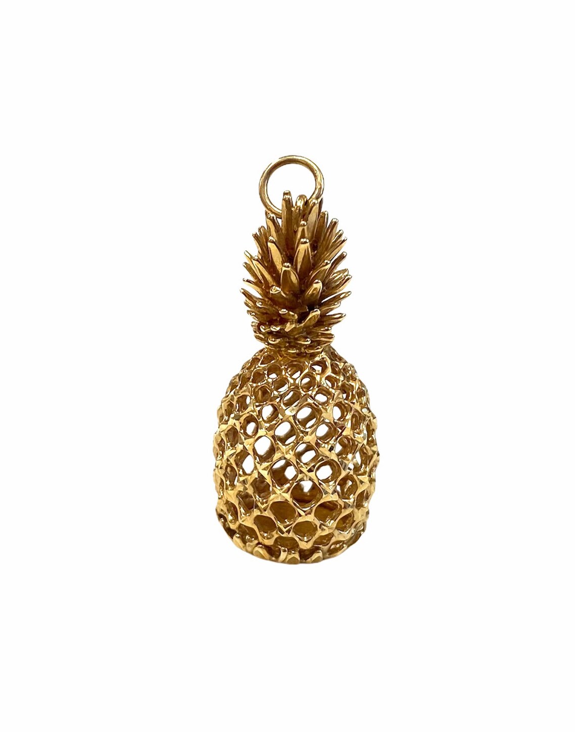 Diamond Cut Pineapple Pendant in 14 karat yellow gold Etsy