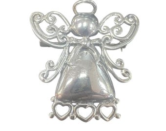 Ängelhänge eller nål i sterlingsilver från 1970-talet