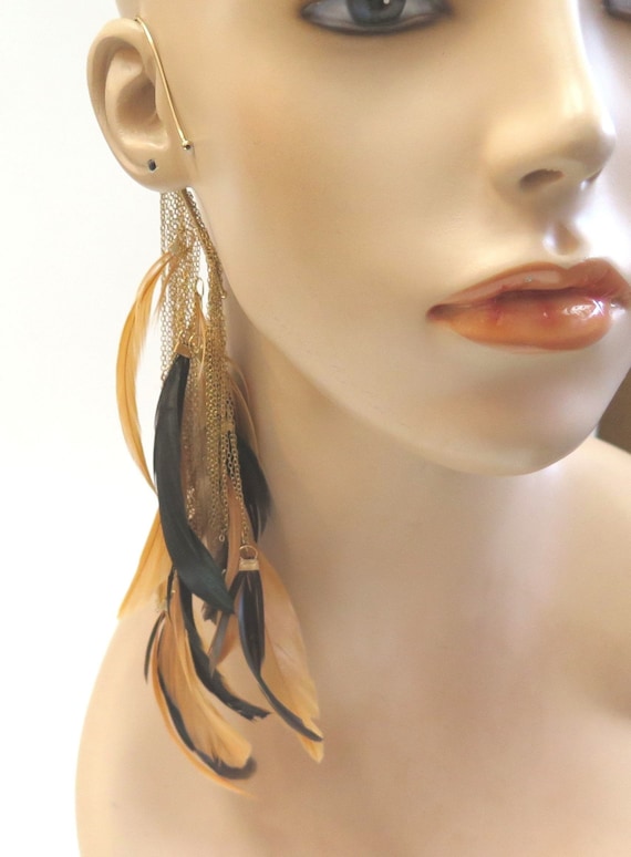 Single Dangling Feather Ear Wrap - image 1