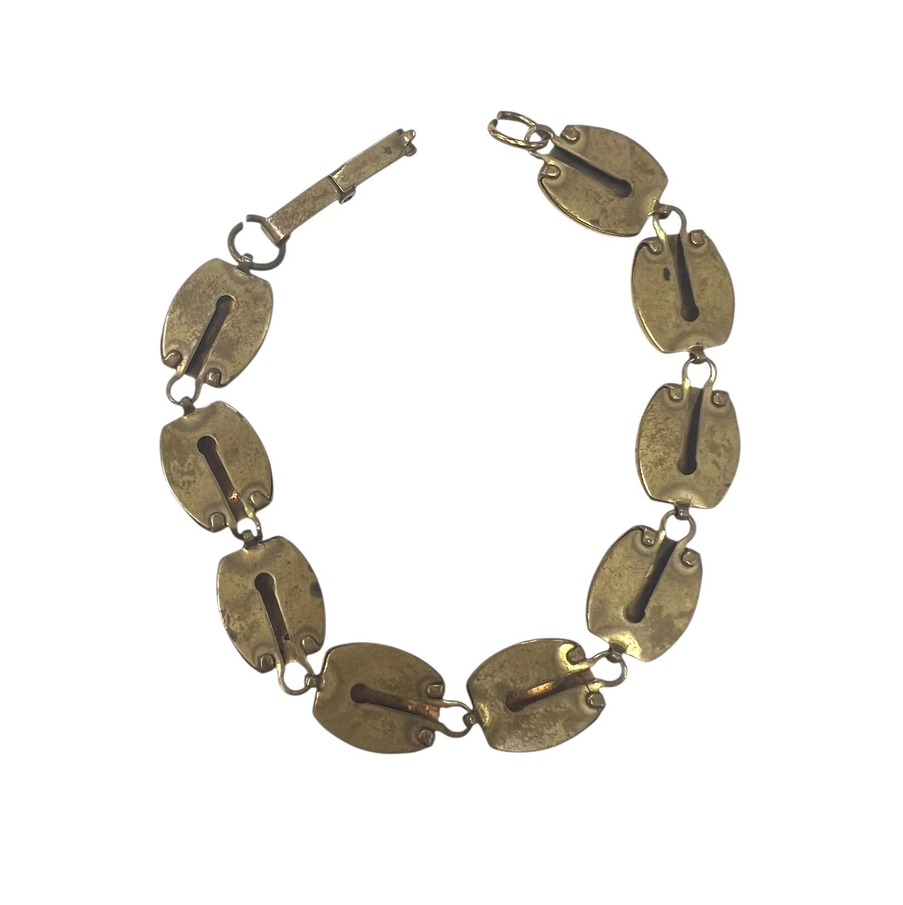 Bracelet Vintage En Métal Argenté Avec Applications Fleurs - 24,7 G, 5,9 Cm De Long, 1,5 Cm De Large