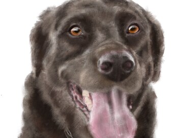 Custom Dog Portrait, Pet Portrait, Pet Memorial, Photo to Painting, Dog Art, Labrador Retriever, Dog Lover, Wall Art, Dog Art, Dog Memorial