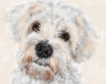 Custom Dog Portrait, custom portrait, dog portrait, pet portrait, dog lover, dog art, gift, wall art, dog, artwork, pet memorial, pet