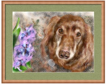 Custom Dog Portrait, pet portrait, custom portrait, dog lover, dog art, pet memorial, dog memorial, artwork, wall art, art print