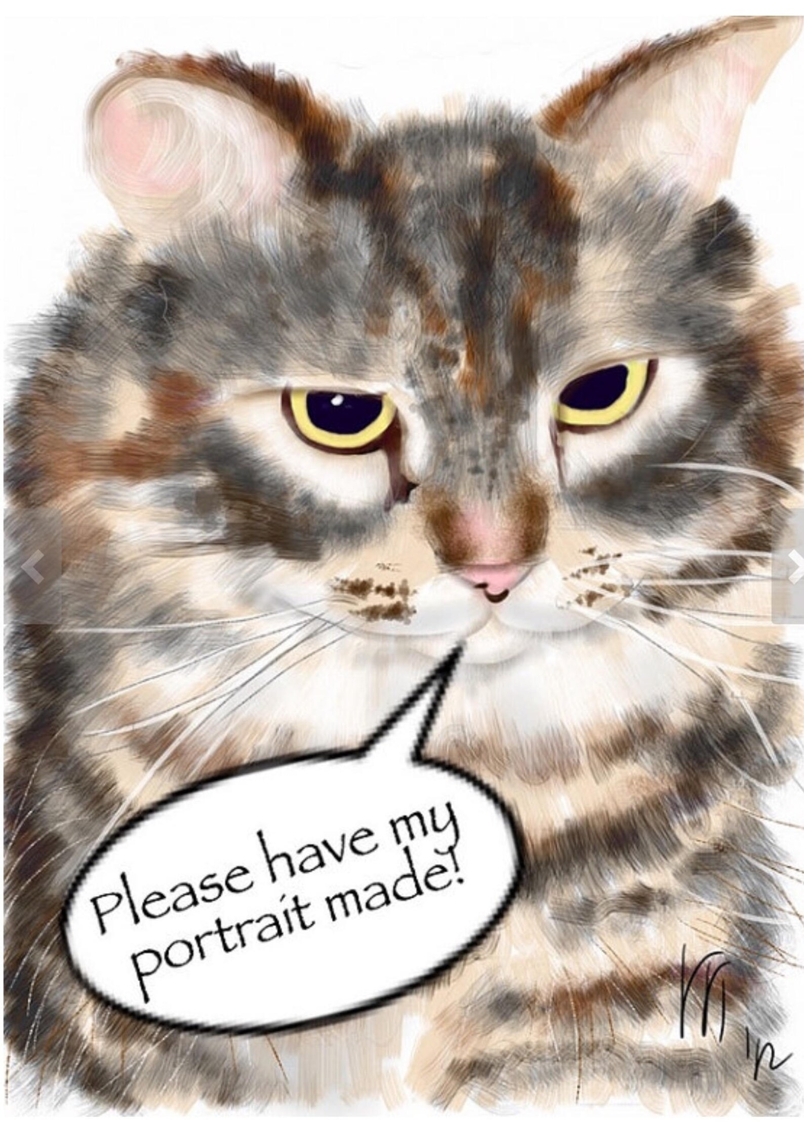 Custom Cat Portrait Custom Portrait Pet Portrait Cat Art Etsy