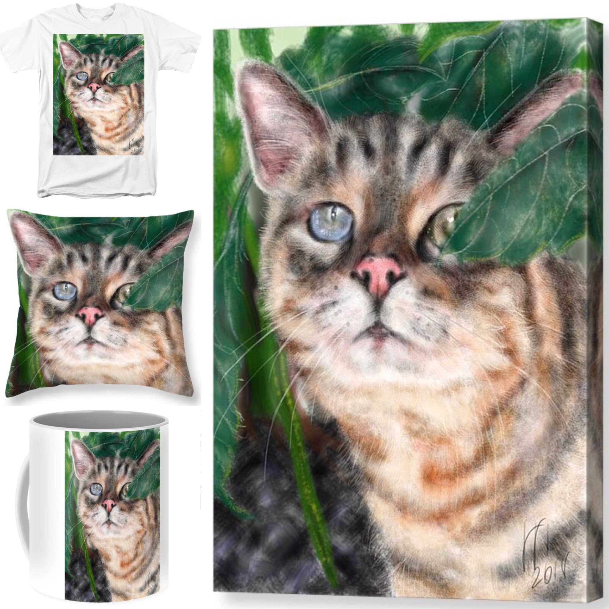 Custom Cat Portrait custom portrait pet portrait cat art Etsy