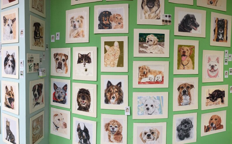 Custom Dog Pet Portrait, custom portrait, dog portrait, pet portrait, dog lover, dog art, gift, wall art, dog, artwork, pet memorial, pet image 6