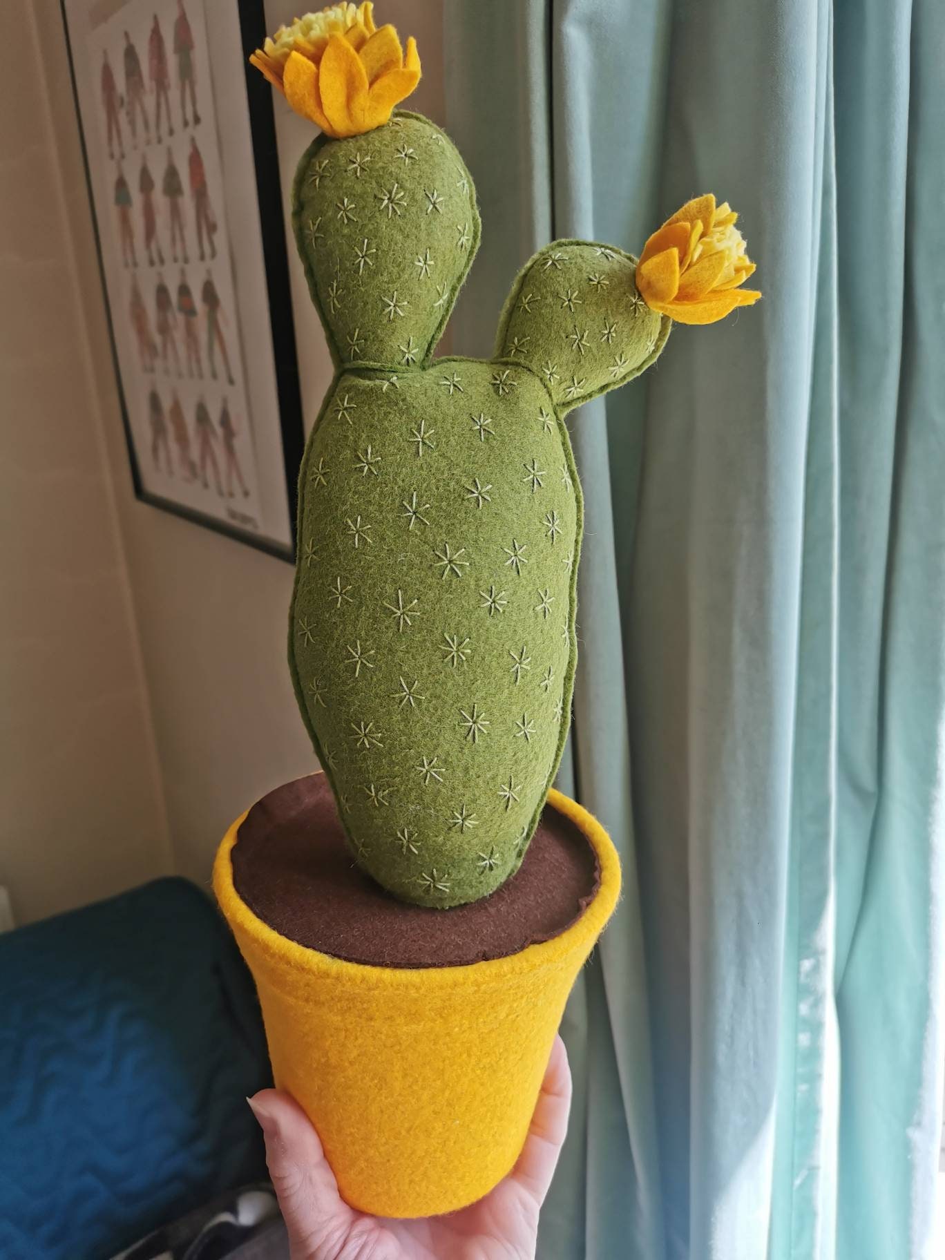 PricklyPear felt cactus cute cacti faux cacti fake cactus Etsy