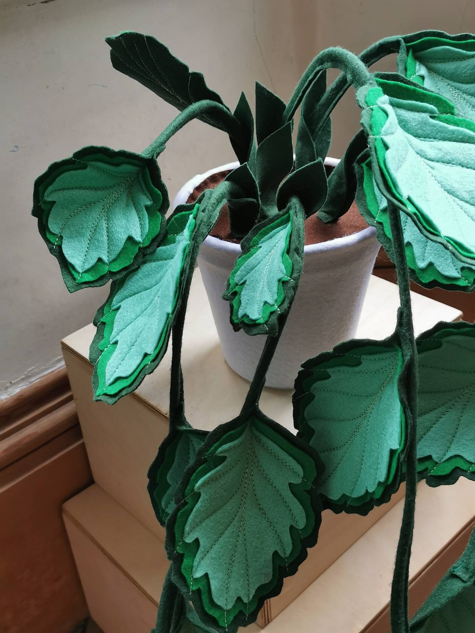 Trailing Faux Felt Houseplant. Textile Plant. Felt Leafy Etsy