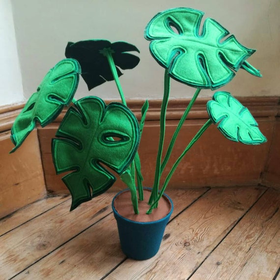 Monstera Botanische, handgemachte, Filz Monstera Topfpflanze