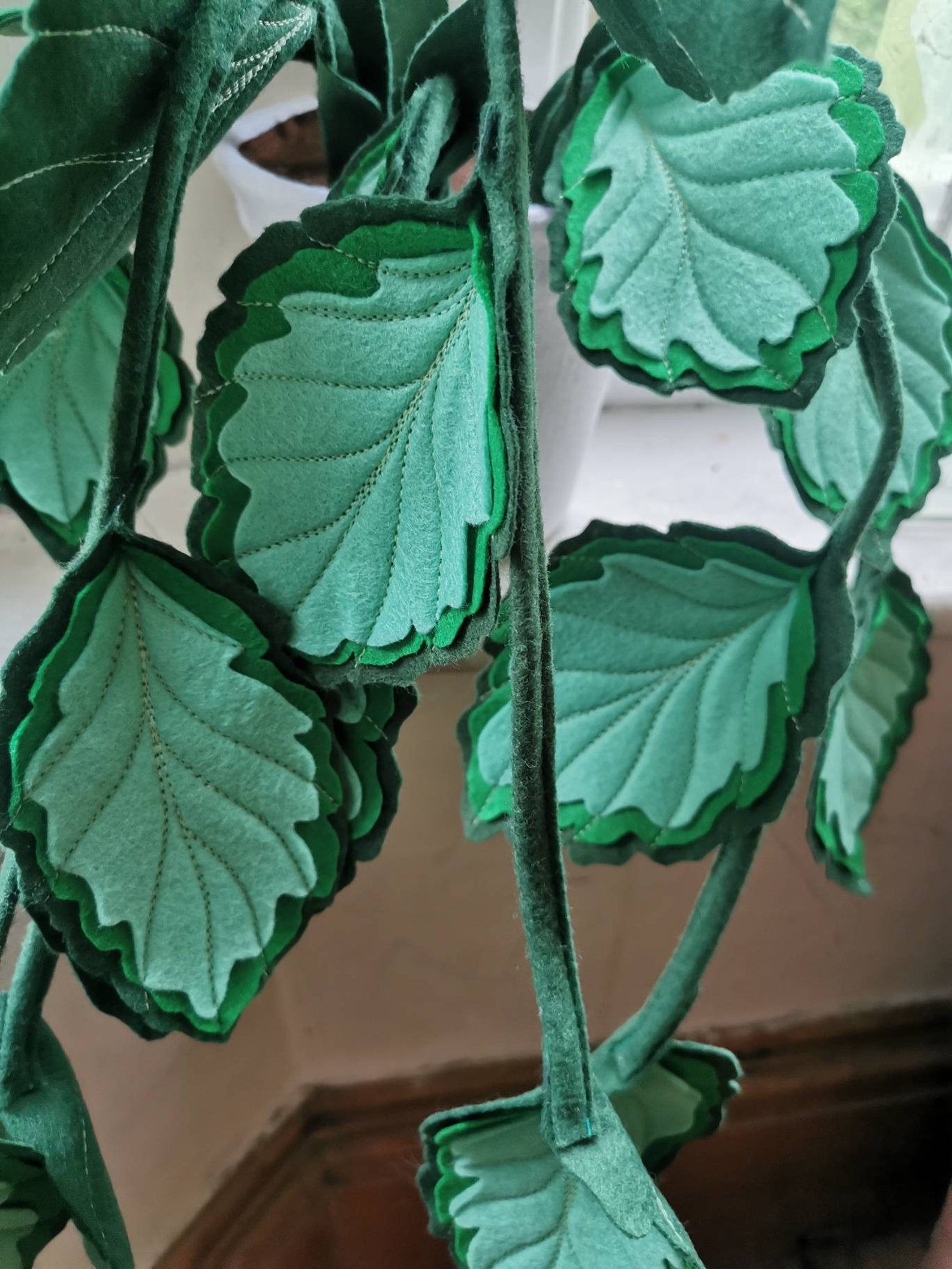 Trailing Faux Felt Houseplant. Textile Plant. Felt Leafy Etsy