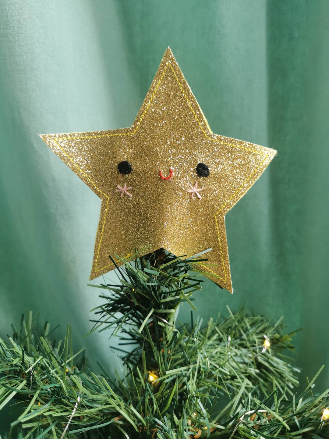 christmas-tree-topper-cute-glitter-felt-star-in-gold-tree-topper-star-christmas-tree-decoration-etsy