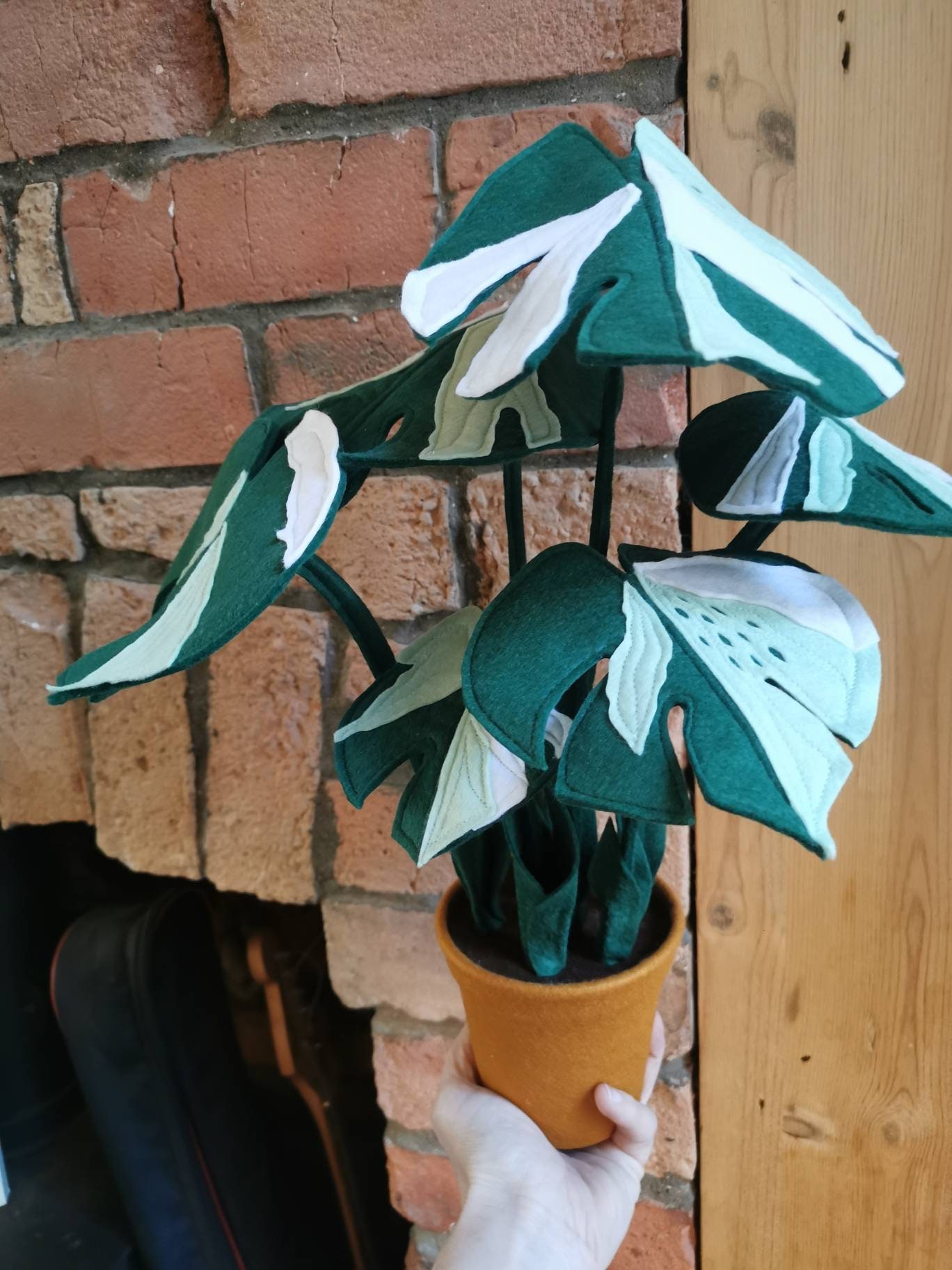 Je Me Sentais Varigé Monstera. Fausse Plante. Mini Monstera en Feutre.