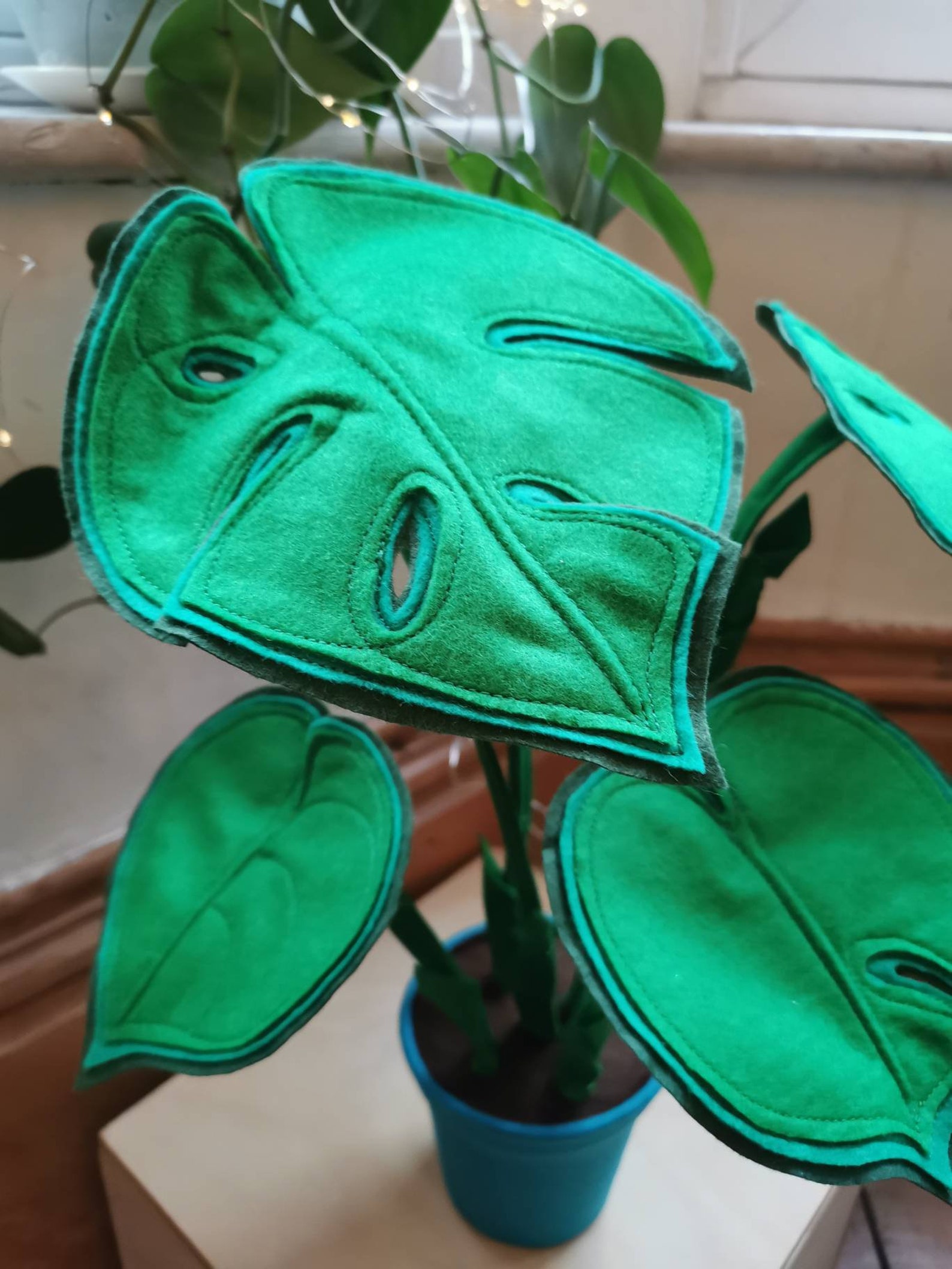 Mini Felt Monstera Houseplant Felt Houseplant Fabric Etsy UK