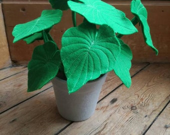 Philodendron - Botanical, handmade, felt 'Philodendron' inspired potted plant, fabric house plant, textile plant, choose your own pot colour