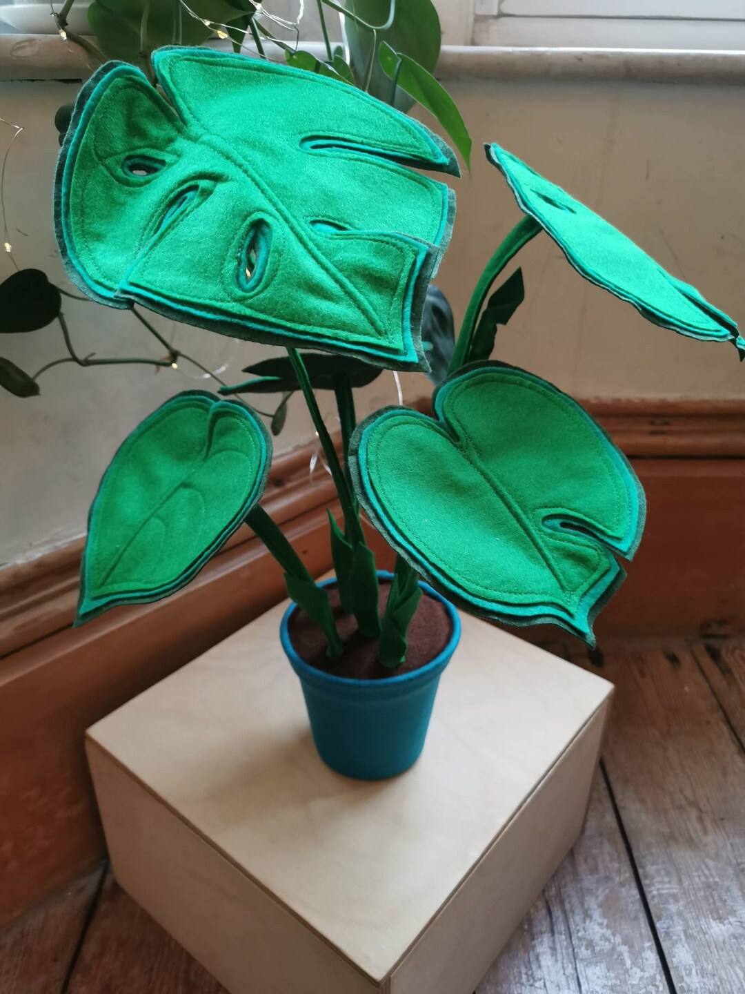 Mini Felt Monstera Houseplant Felt Houseplant Fabric Etsy