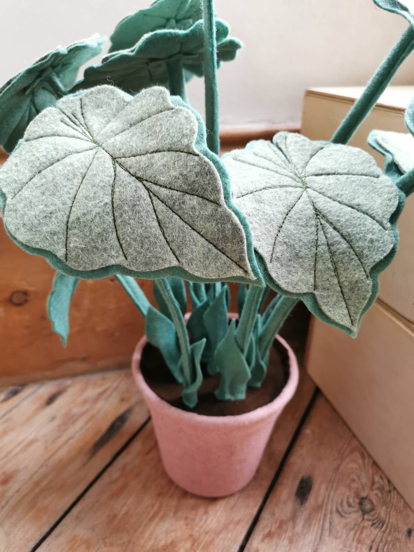 Felt 'Philodendron' houseplant Faux botanical Etsy