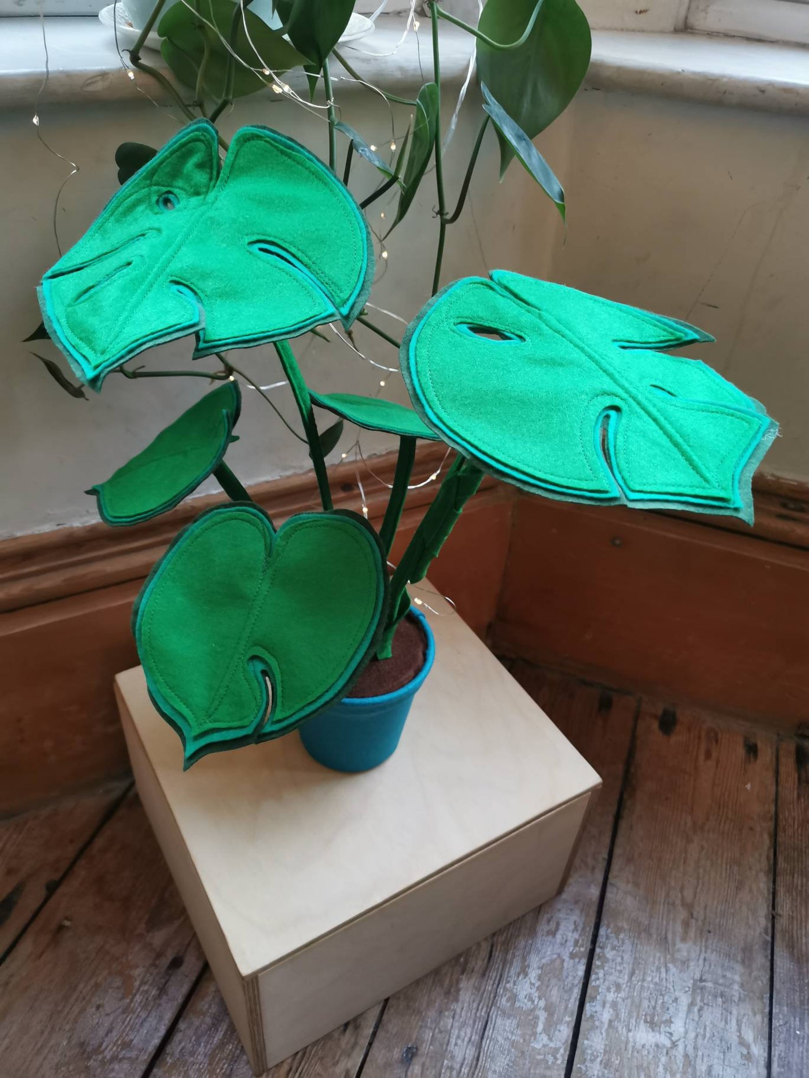 Mini Felt Monstera Houseplant Felt Houseplant Fabric Etsy UK