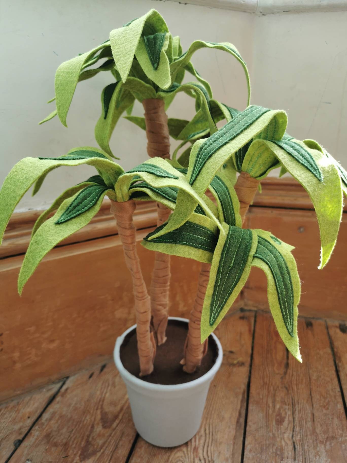 Golden Dragon Tree Faux Houseplant Botanical Inspired Felt Etsy UK