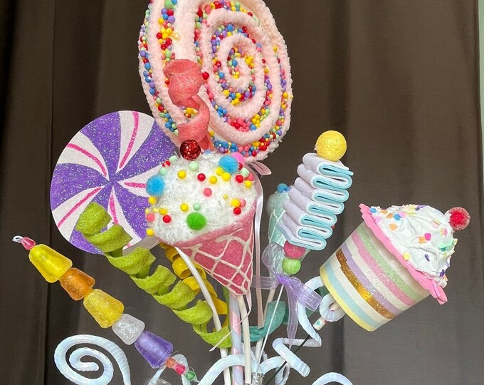 Candy Tree Topper Pastel Candyland Lollipop Peppermint Candy Etsy