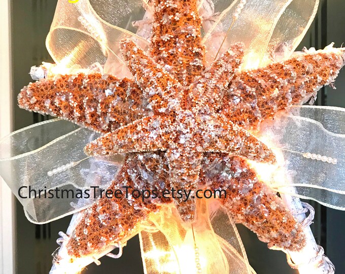 Starfish Tree Topper With Lights Lighted Starfish Christmas Tree Top