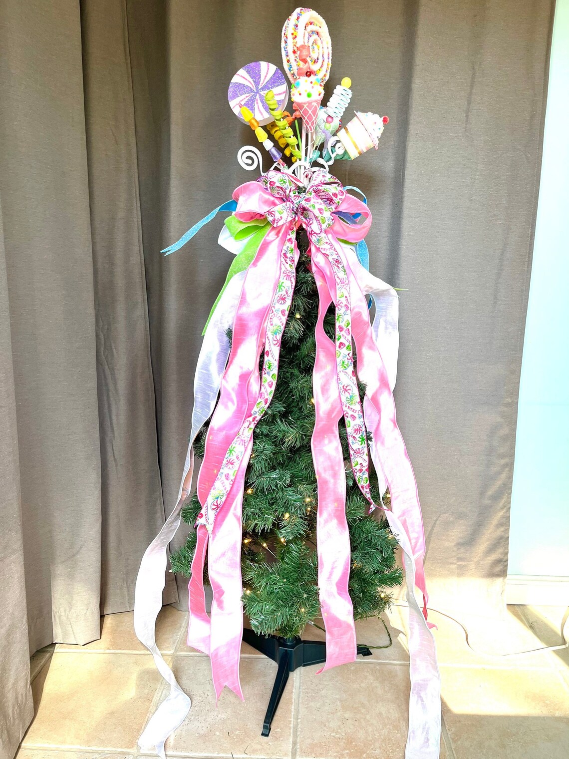 Candy Tree Topper Pastel Candyland Lollipop Peppermint Candy Etsy