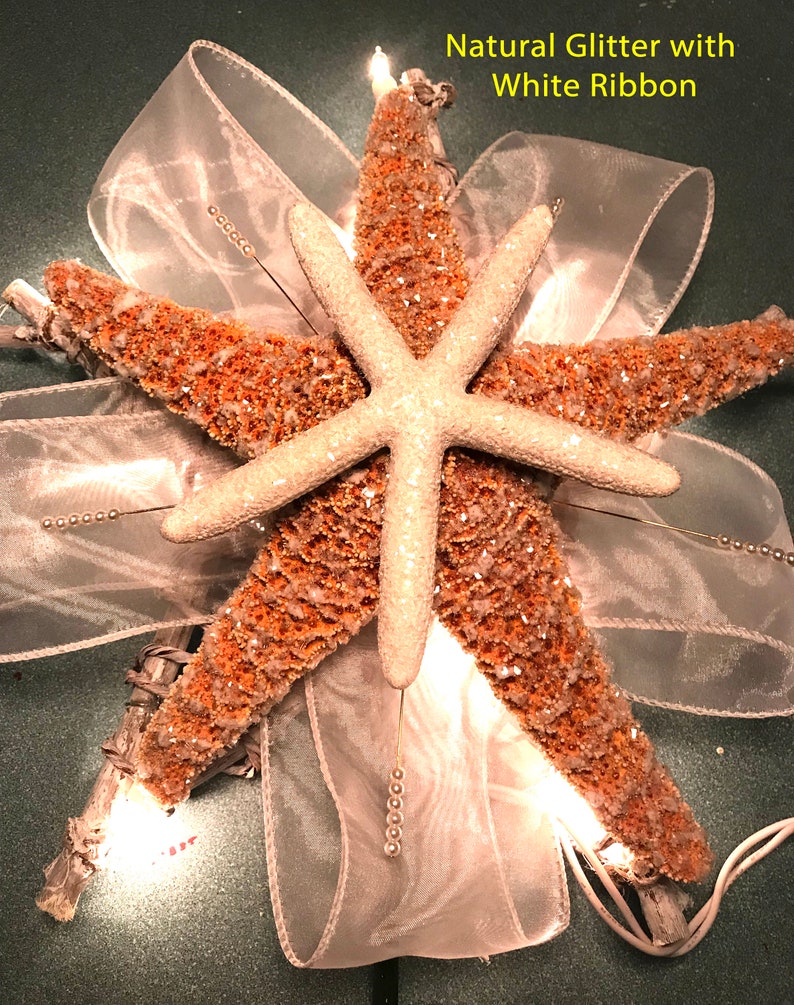 Starfish Tree Topper Lighted Christmas Tree Top Starfish tree Etsy